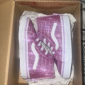 Glitter toddler high top vans